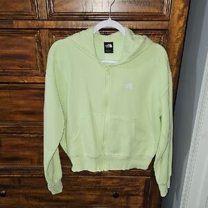 The North Face Waist Length Zip Up Hoodie. Sz Small. Green/yellow!!